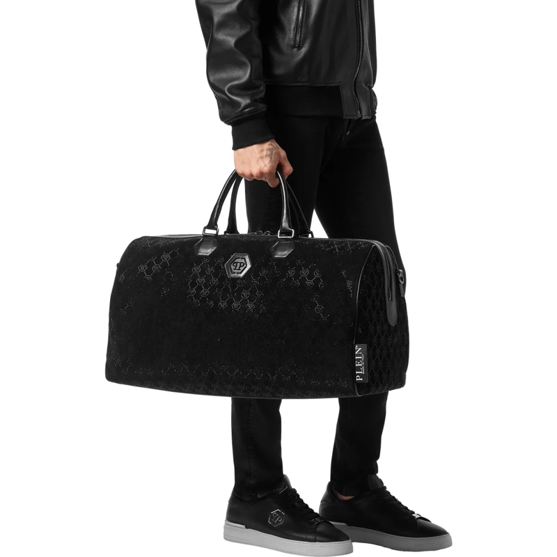 Philipp Plein Weekender Henkel Tasche Monogram Mit Schmucksteinen schwarz(Image 3)