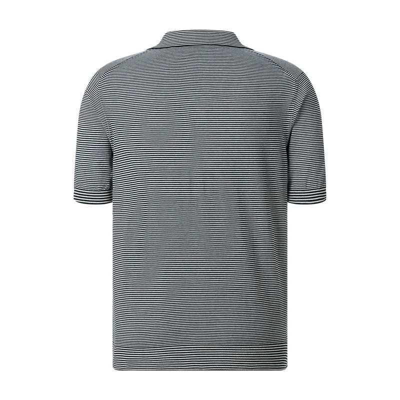 Gran Sasso Poloshirt Gestreiftes Poloshirt schwarz(Image 2)