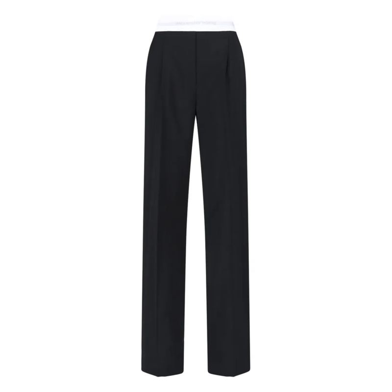 Alexander Wang  High-Waisted Black Trousers With Contrast Elastic  Black