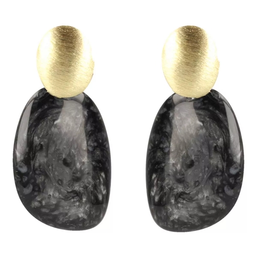 LOTT.gioielli CE RE Asymmetric Oval Small - #107 - Marble Black Drop Earring
