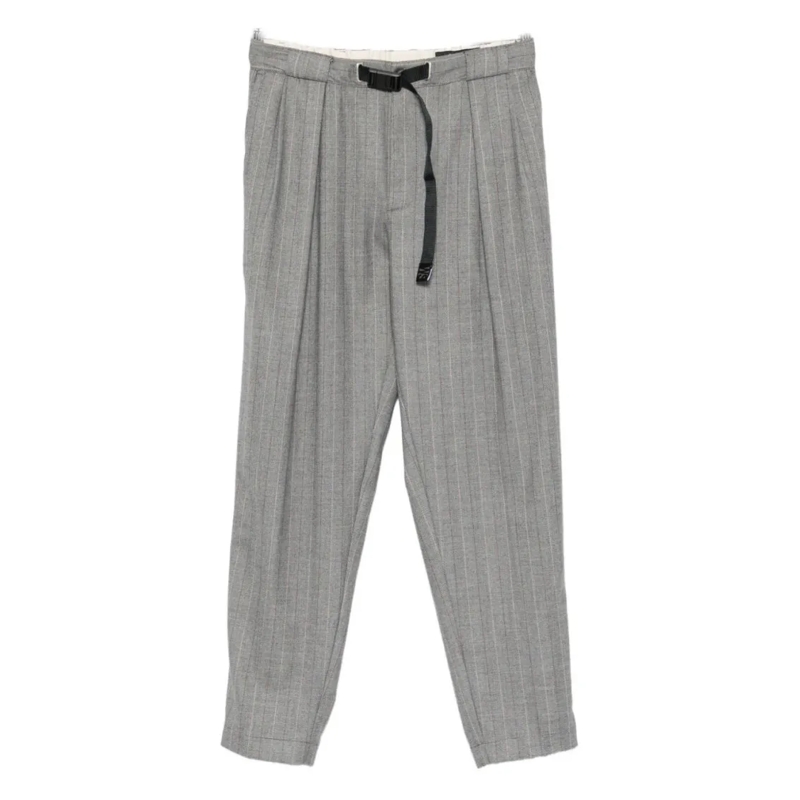 WHITE SAND Pantalon de costume Cropped Grey Trousers With Pinstripe Pattern Grey