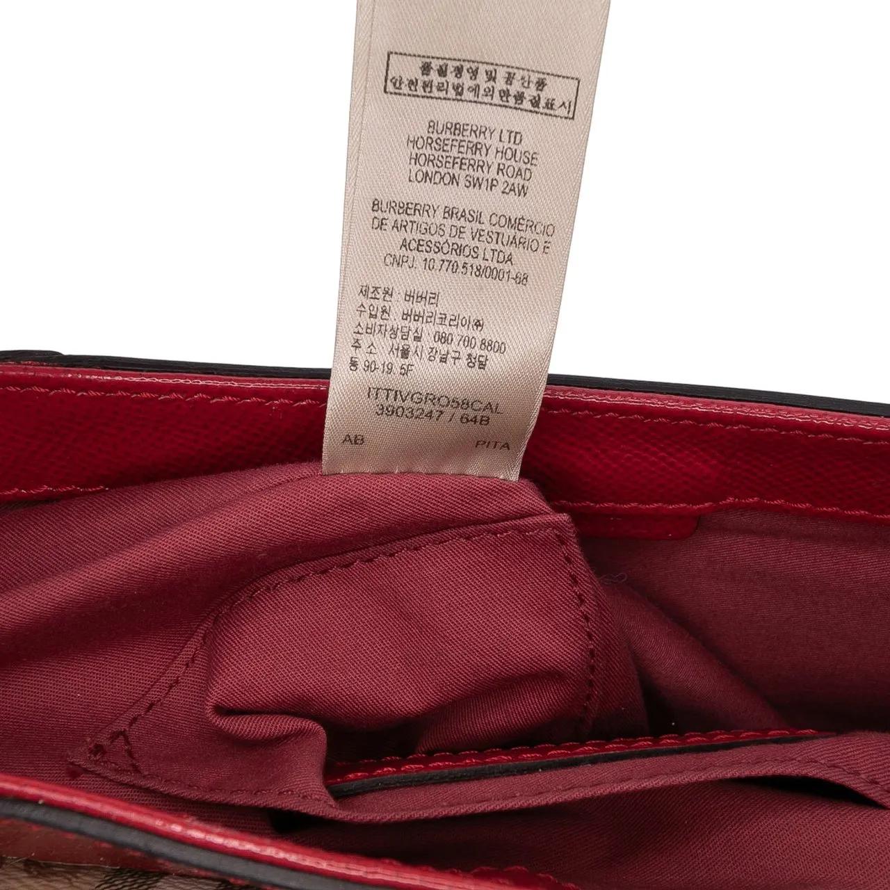 Thumbnail - Burberry Hobo Bags - Patent Leather and Haymarket Check Coated Canvas M - Gr. unisize - in Rot - für Damen