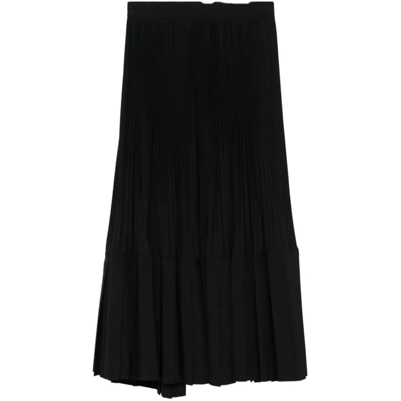 Junya Watanabe Midirock Pleated Belted Skirt Black schwarz