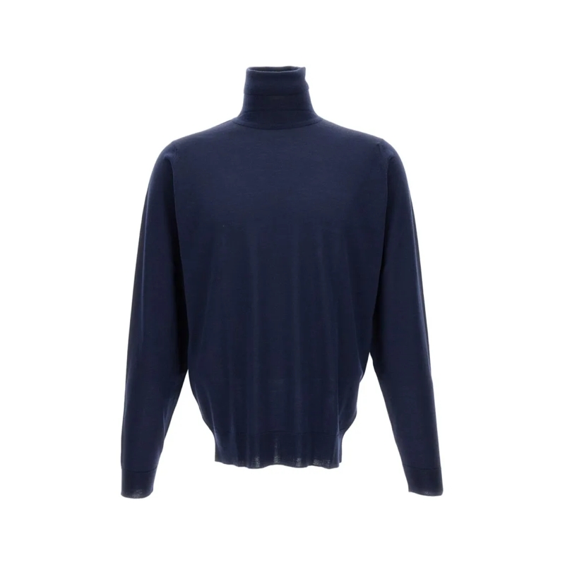 John Smedley Trui High Neck Pullover Blue