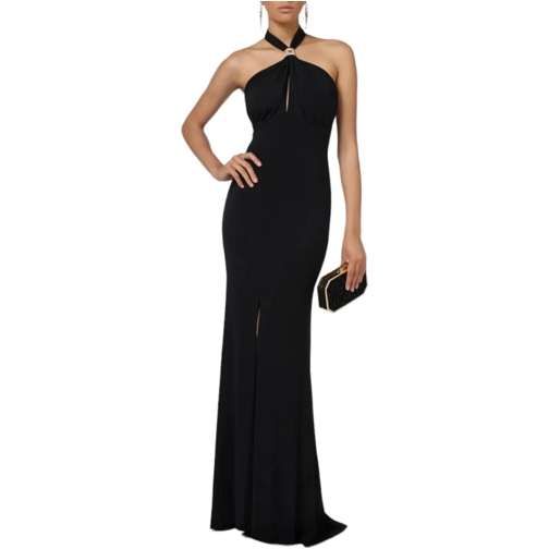 Elisabetta Franchi Midi-Kleider Robe longue tour de cou Dos nu Noire Elisabetta Fr schwarz