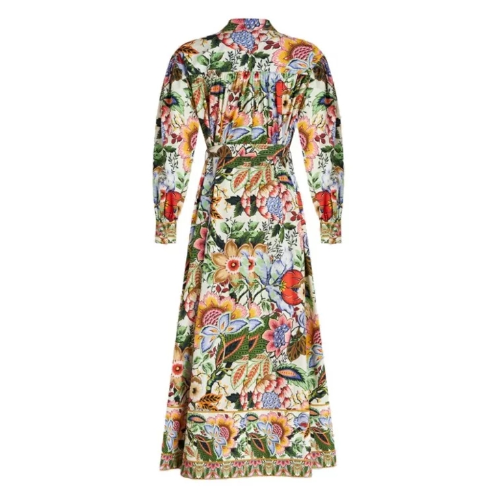 Etro Multicolor Floral Print Maxi Dress Multicolor Robes Maxi