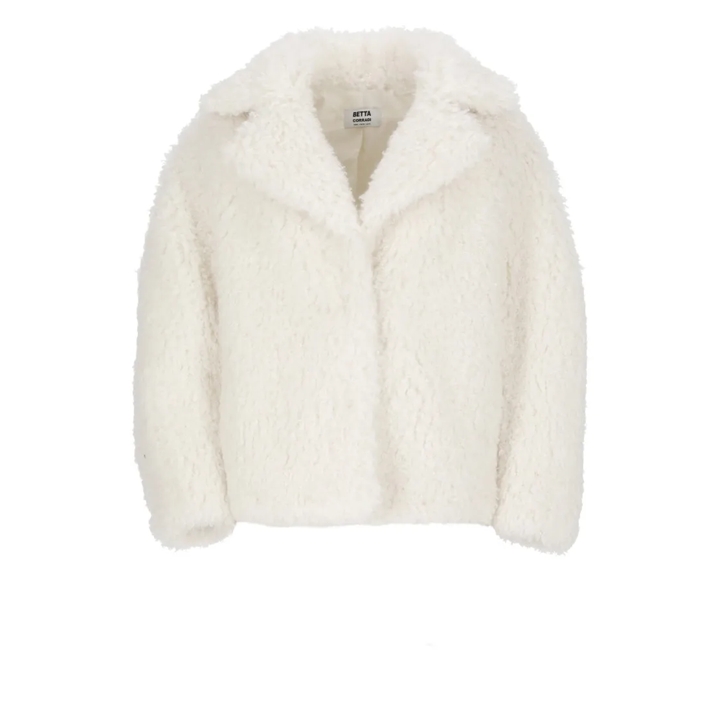 White boucle coat top