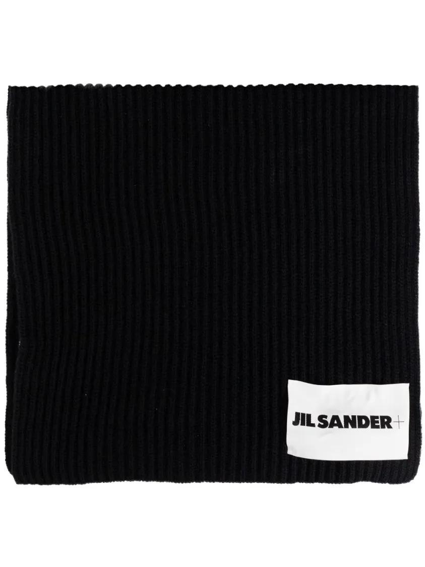 Jil Sander Tücher & Schals - Black Logo Scarf - Gr. unisize - in Schwarz - für Damen