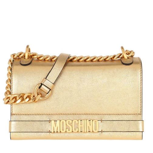 Moschino Logo Crossbody Bag Gold Crossbodytas