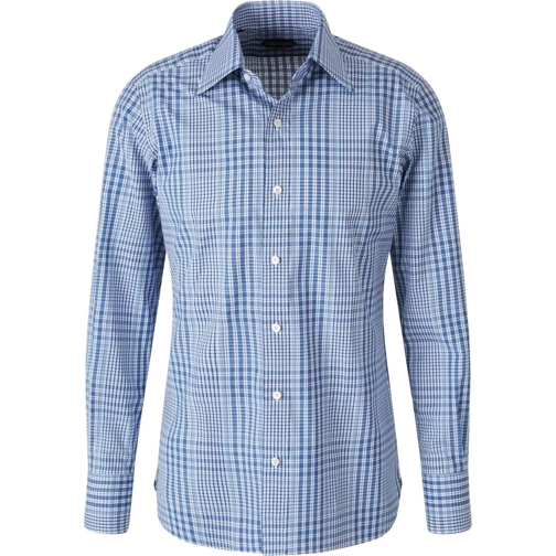 Tom Ford T-shirts Checkered Shirt blau