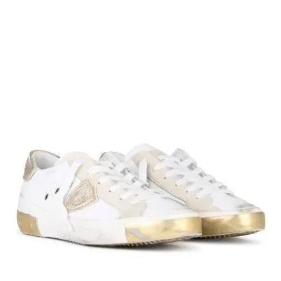 Philippe Model Low-Top Sneaker - Prsx%27 White Leather Blend Sneakers - Gr. 36 (EU) - in Beige - für Damen