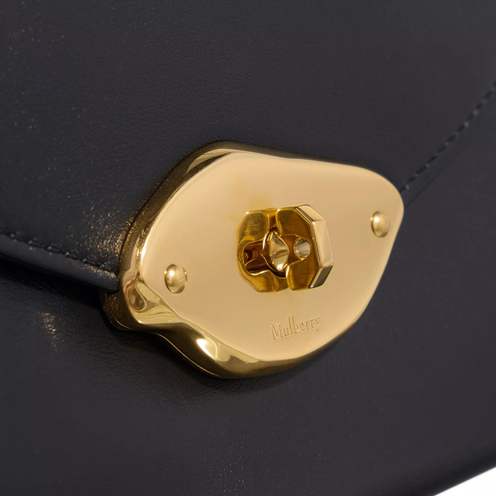 Mulberry Satchels Small Lana Top Handle High Gloss Leather in zwart