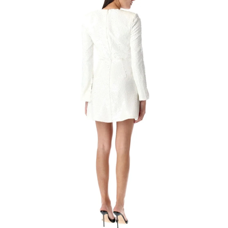 Self Portrait Mini-jurk Sequin Mini Dress White