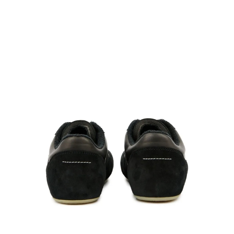 MM6 Maison Margiela Low-Top-Sneaker Black Leather And Suede Sneakers Black(Image 2)