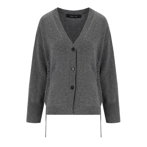 Federica Tosi Strickjacke FEDERICA TOSI GRAUER SCHNÜR-CARDIGAN grau