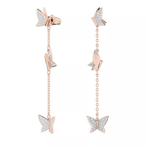 Swarovski Lilia drop Butterfly Long gold-tone plated White Ohrhänger