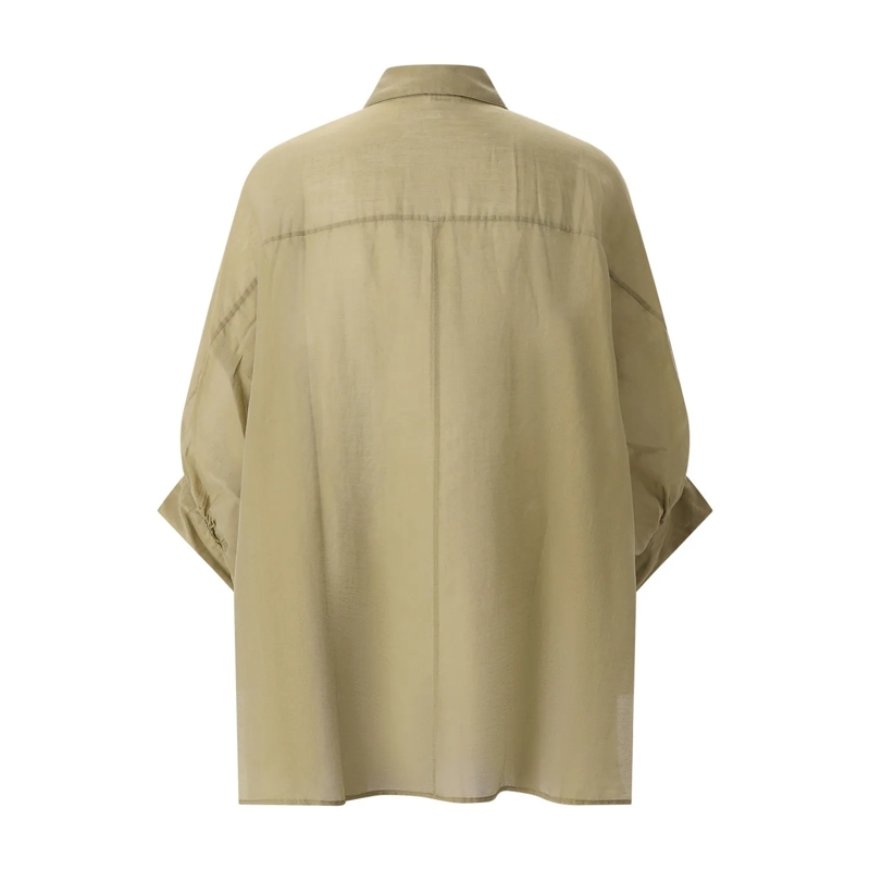 Roberto Collina Chemisier Hemdbluse aus Baumwollmix grün(Image 2)