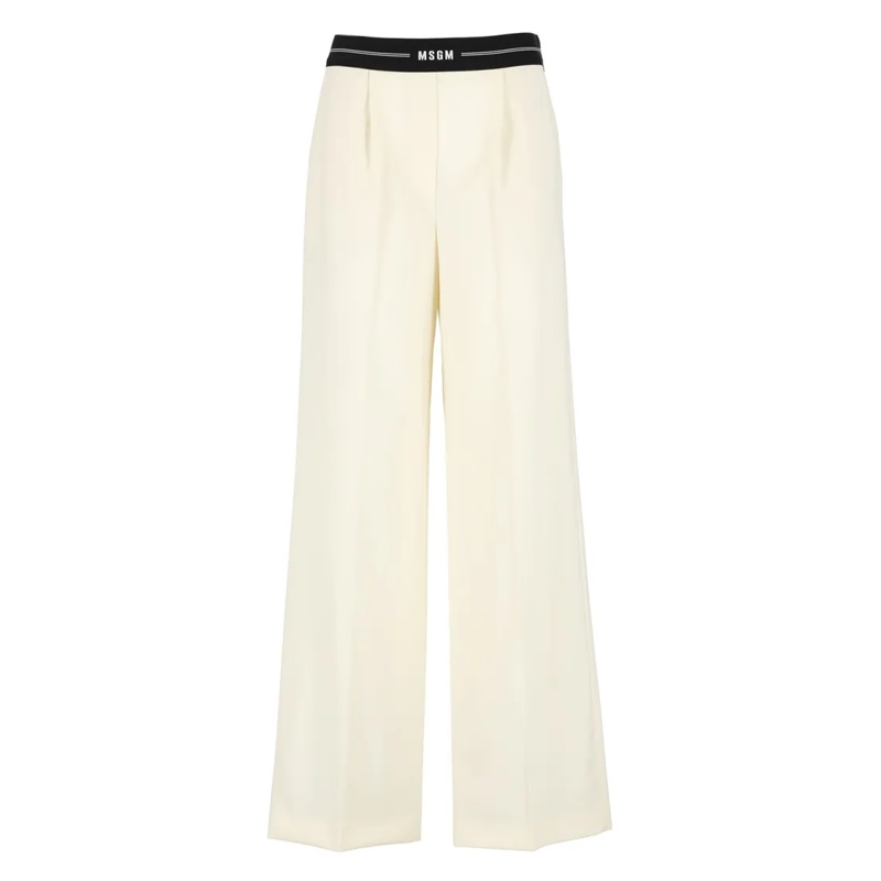 MSGM Broek pantalone white weiß