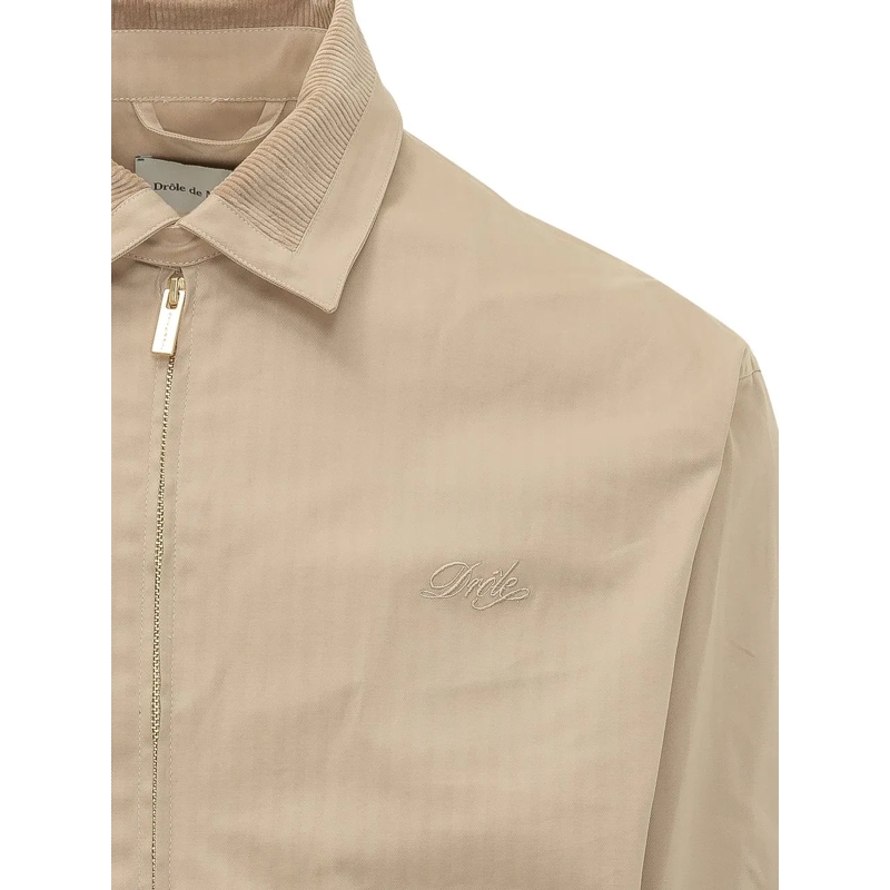 Drôle De Monsieur Daunenjacke Giacca con Zip e Logo Ricamato beige(Image 4)
