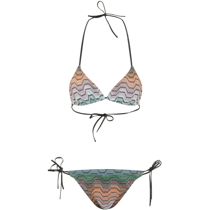 Missoni  Bikini Triangolo con Motivo Chevron mehrfarbig