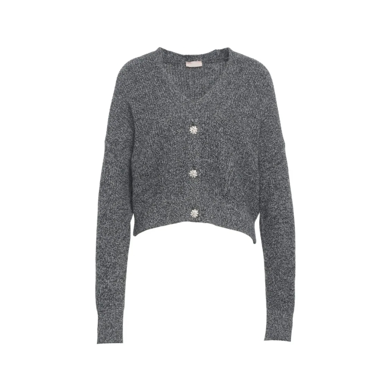 LIU JO Strickjacke Cropped Grey Melange Cardigan Grey