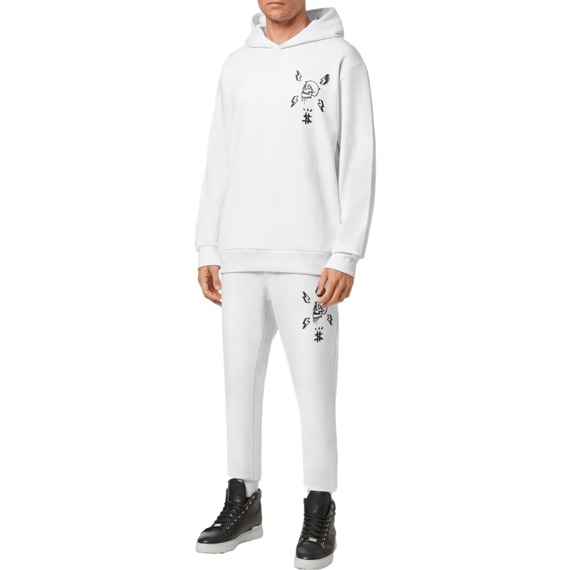 Philipp Plein Top Hoodie Hexagon weiss(Image 4)
