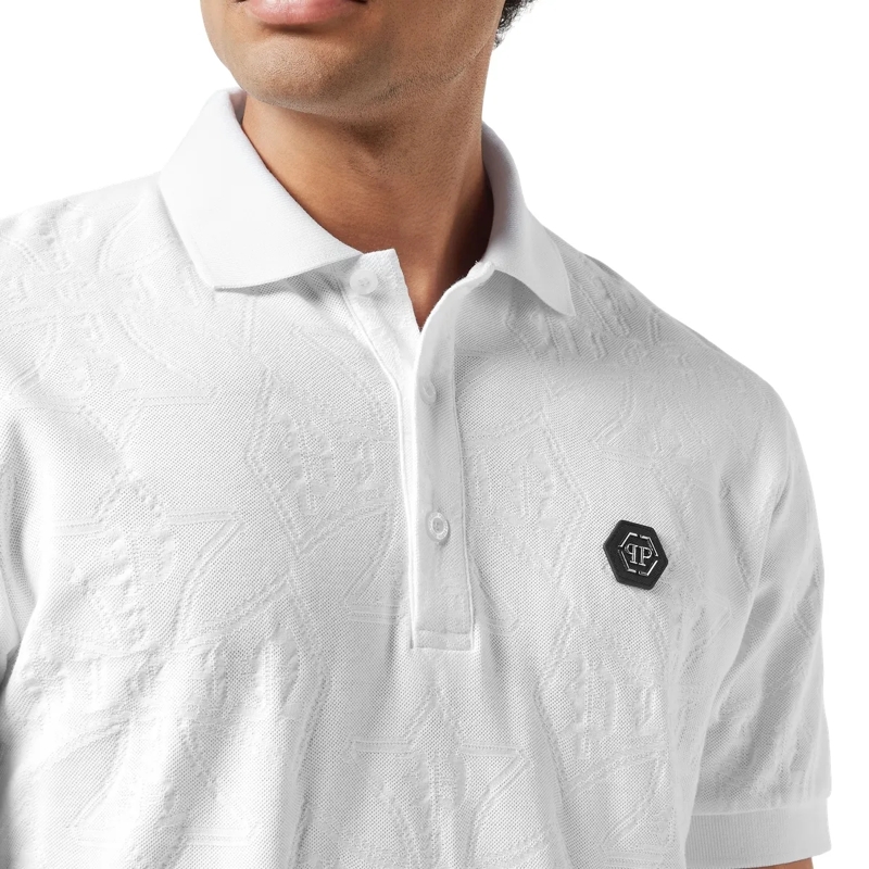 Philipp Plein Top Polo Shirt Ss Crest weiss(Image 5)