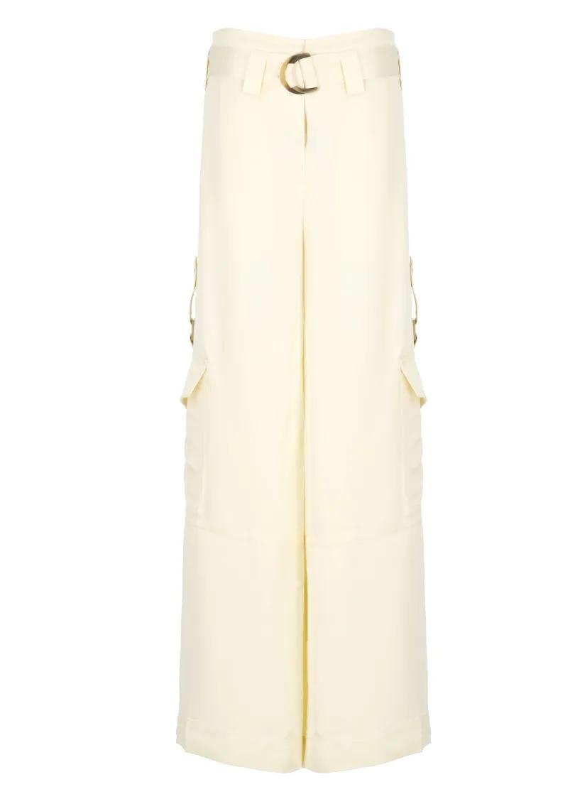 Thumbnail - Zimmermann - Ivory Viscose Pants - Größe 1 - beige