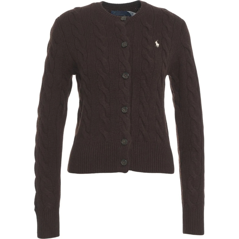 Ralph Lauren  Cardigan with logo embroidery braun
