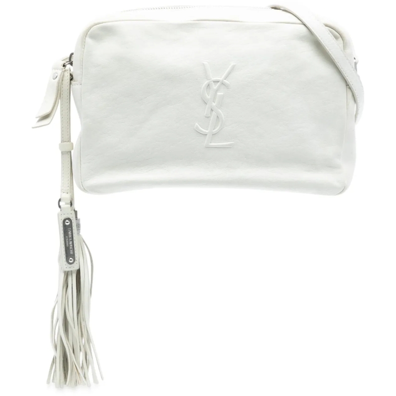Saint Laurent Schultertasche Small Lambskin Monogram Lou Camera Bag weiß