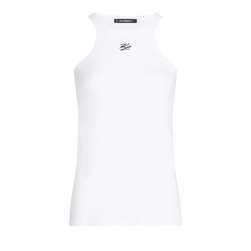 Karl Lagerfeld T-Shirt TANKTOP MIT KARL-AUTOGRAMM weiss