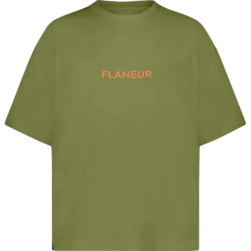 Flâneur T-shirt Box Logo T-Shirt | Khaki grün