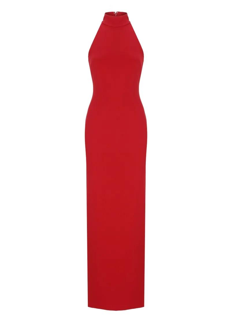 Thumbnail - Solace London - High Neck Sleeveless Evening Dress - Größe 10 - rot