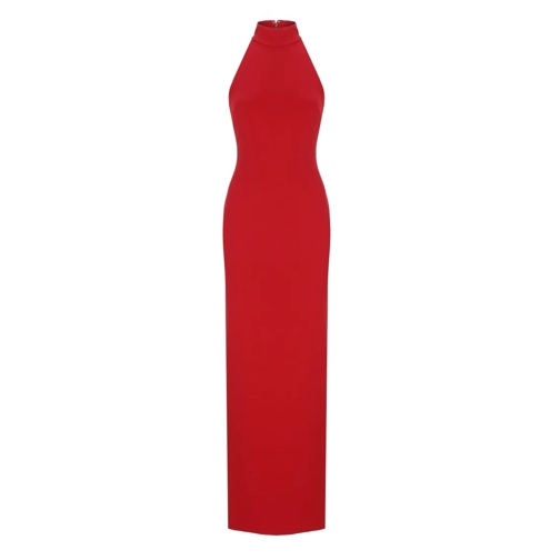 Solace London  High Neck Sleeveless Evening Dress Red