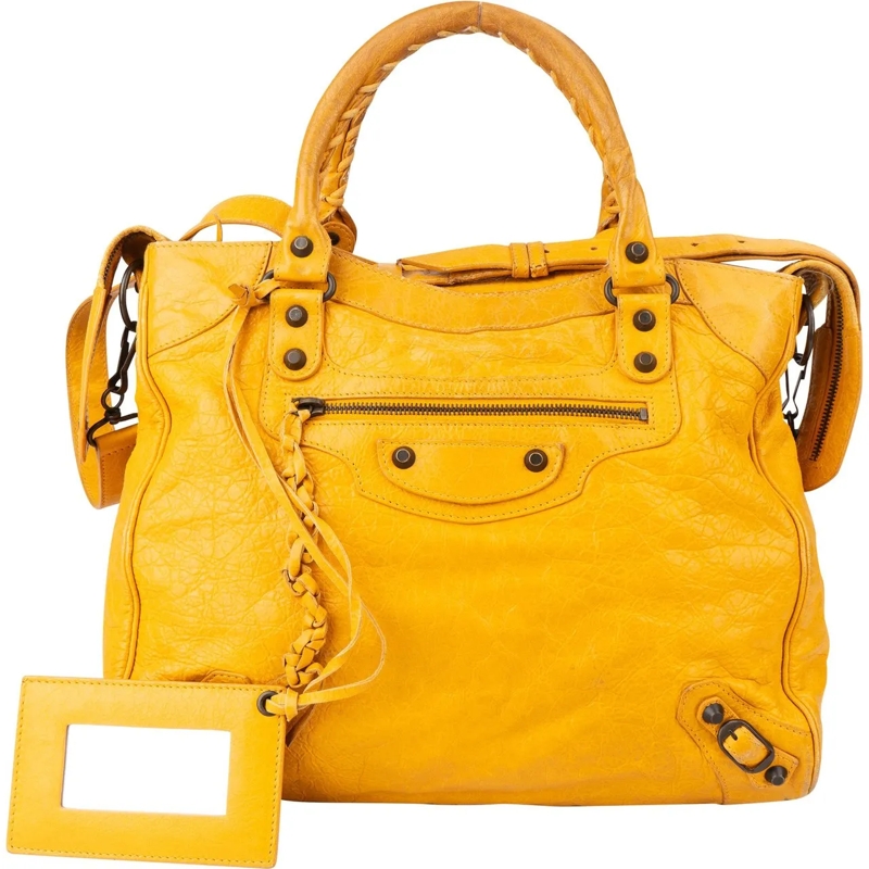 Balenciaga Tote Balenciaga Yellow Leather City Handbag gelb