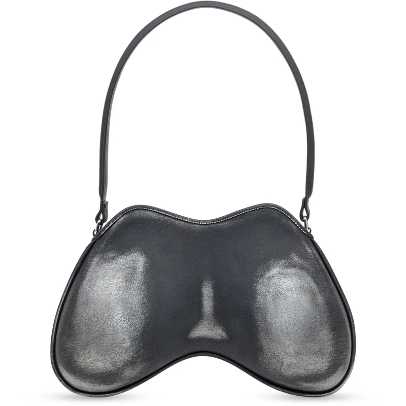 Diesel Sac à bandoulière Diesel Borsa Double-D in Pelle Metallizzata silber(Image 3)