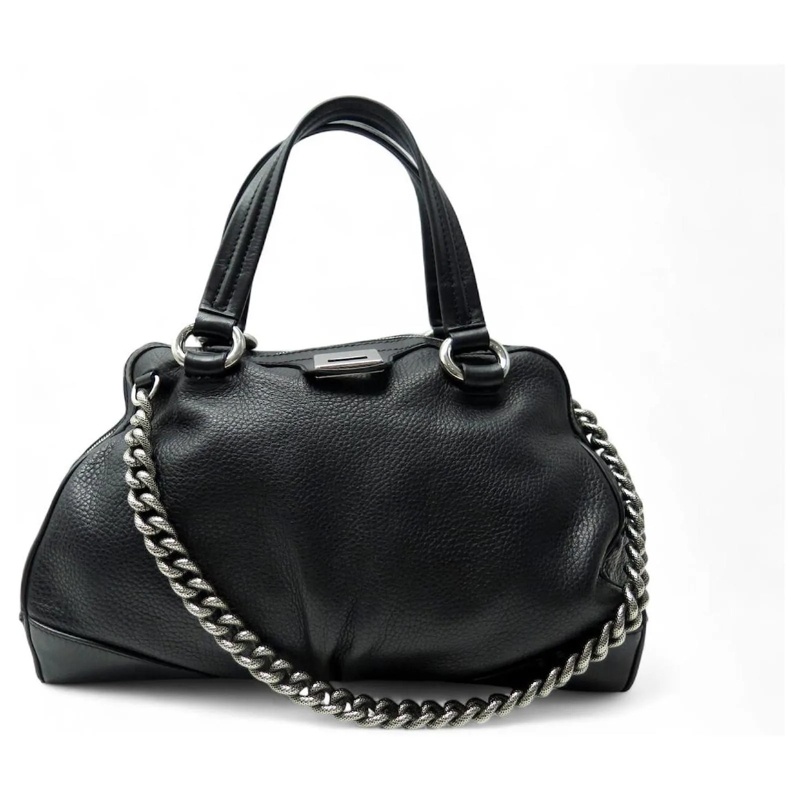 Celine Schoudertas CELINE HANDTASCHE AUS SCHWARZEM GRAINED LEDER MIT  schwarz