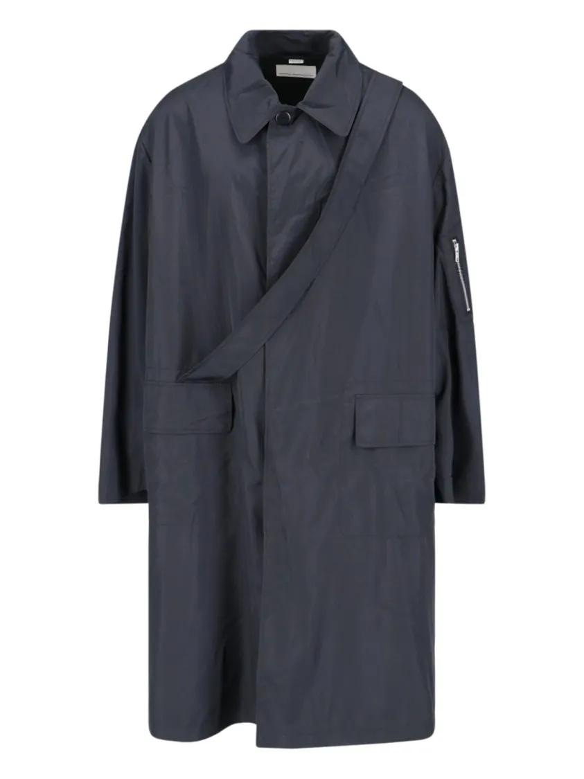 Thumbnail - RANDOM IDENTITIES - Fabric Strap Trench Coat - Größe M - schwarz