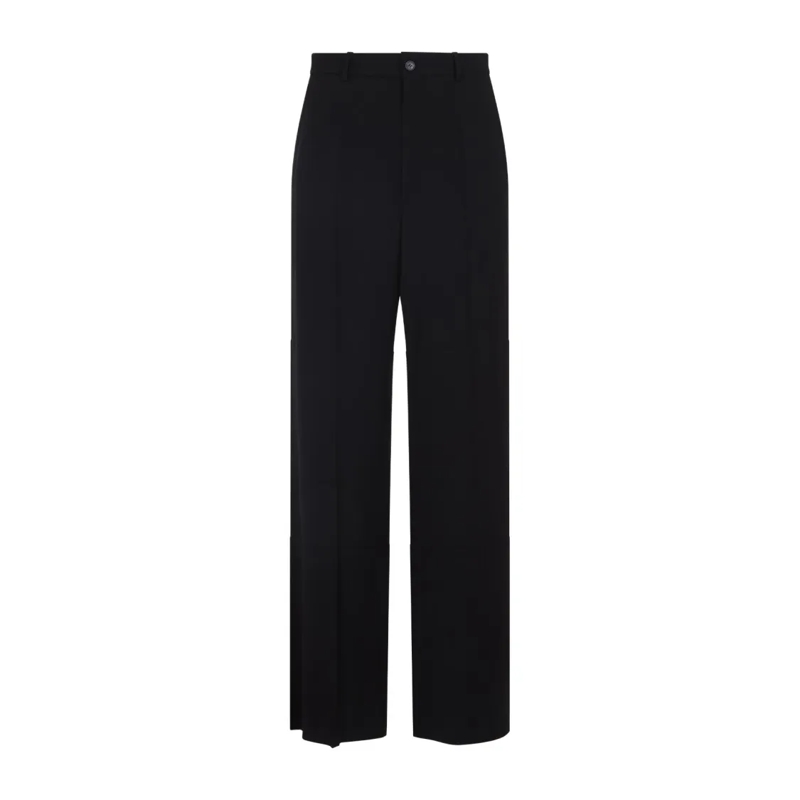 Balenciaga Anzugshose Wide-Leg Trousers With Tailored Silhouette And Smo Black