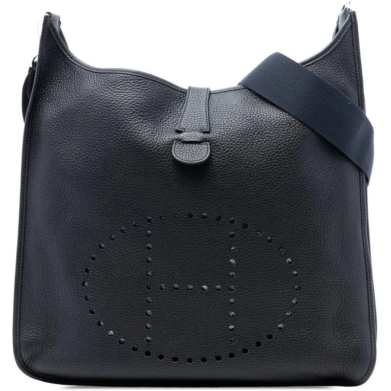 Hermès Schultertasche Clemence Evelyne III 40 blau