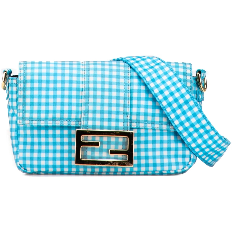 Fendi Schultertasche Joshua Vides Mini Nylon Convertible Baguette Satch blau