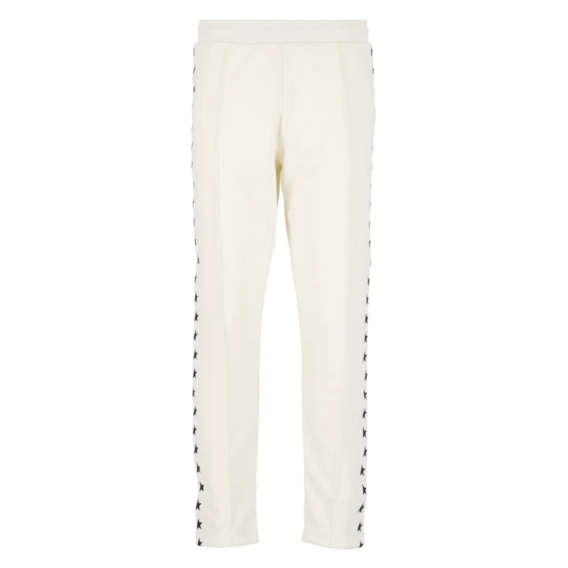 Golden Goose Pantalon de costume Ivory Pants With Contrasting Logo Band Neutrals