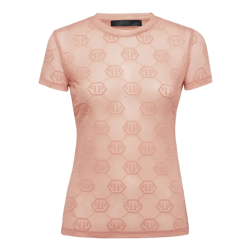 Philipp Plein T-Shirt T-Shirt Slim Fit Monogram nude