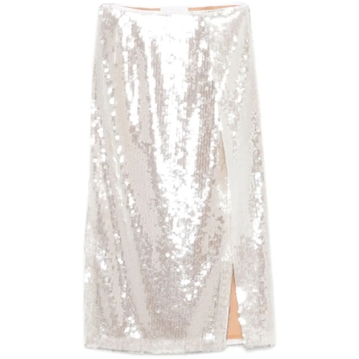 Genny Midi-Röcke White Transparent Sequined Skirt White