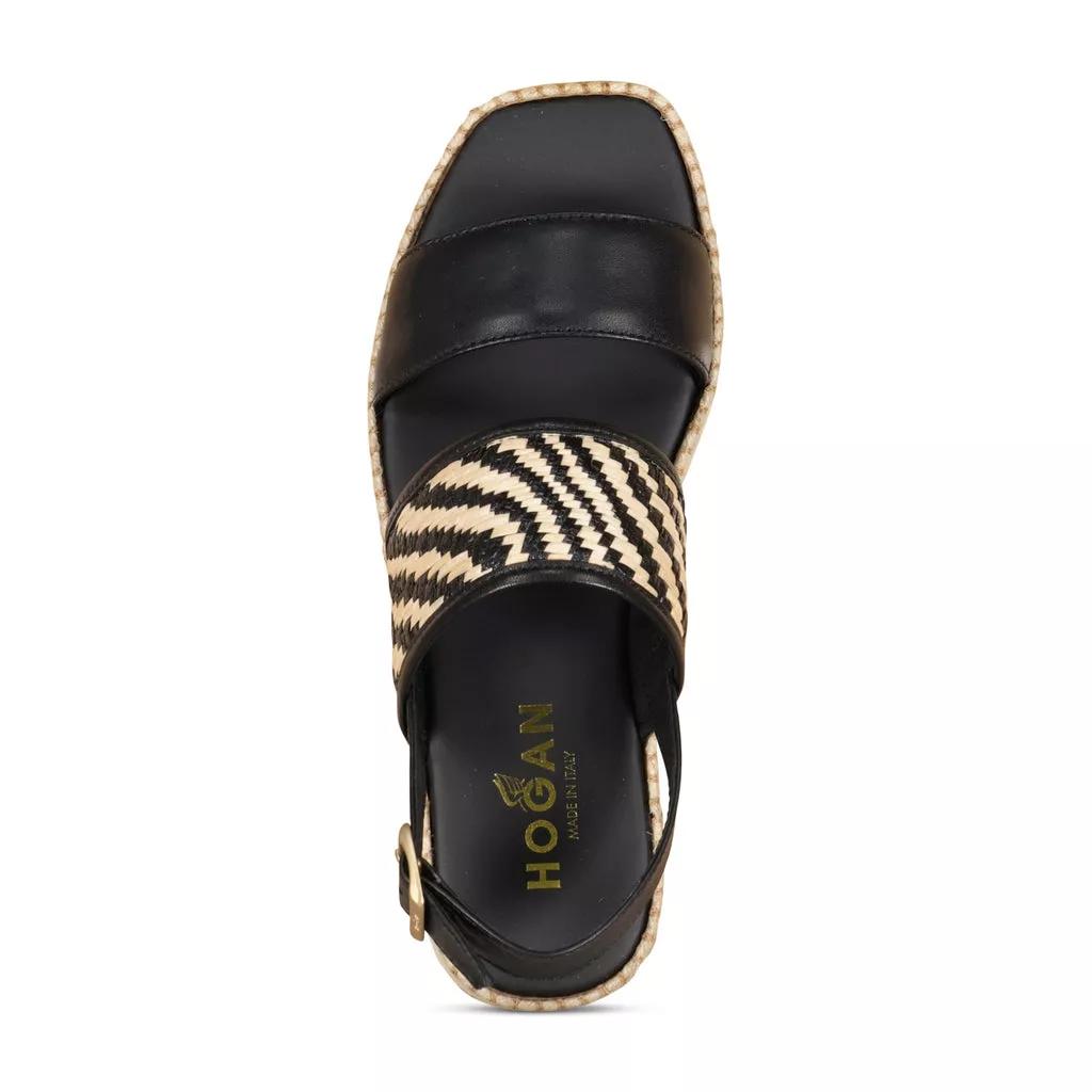 Hogan Sandalen im geflochtenem Stil 48104512651610 Schwarz | Sandale