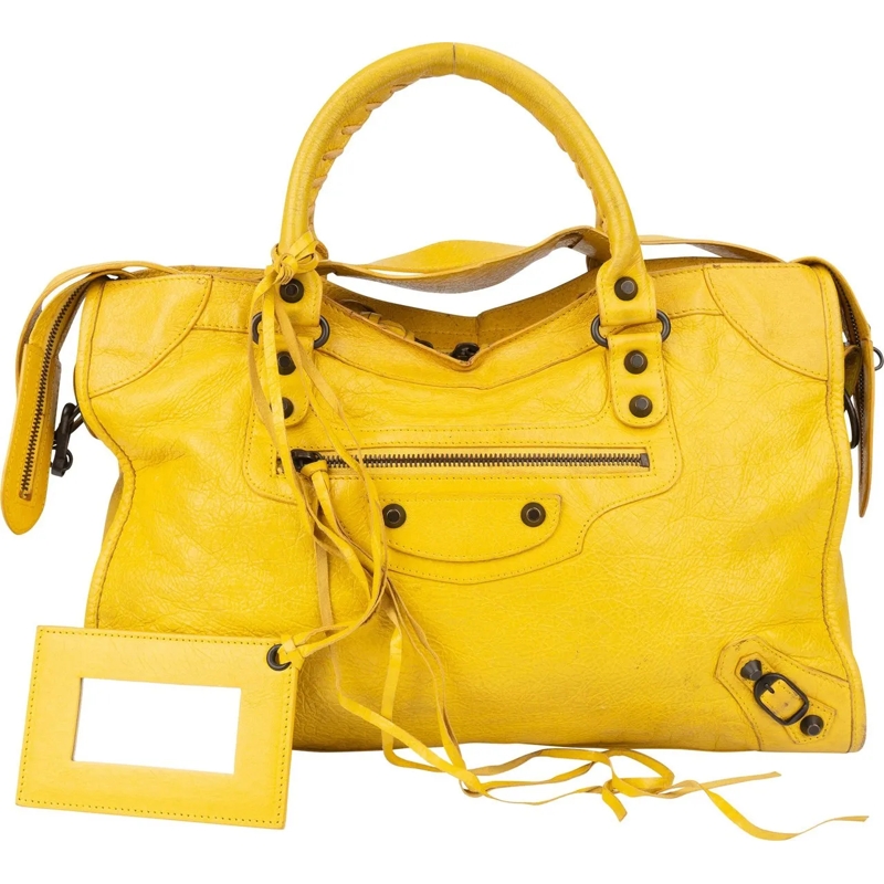 Balenciaga Tote Balenciaga Yellow Leather City Handbag gelb