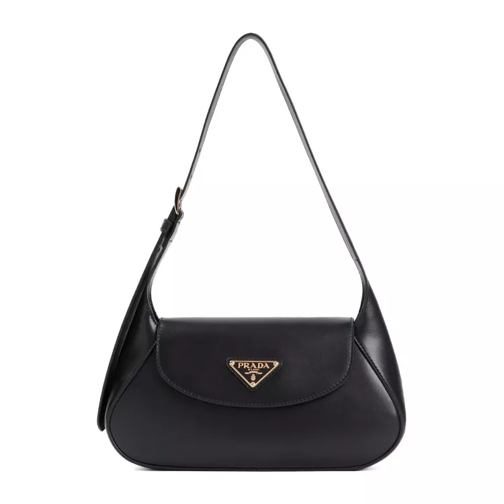 Prada Pattina Black Nappa Calf Leather Shoulder Bag Black Schoudertas