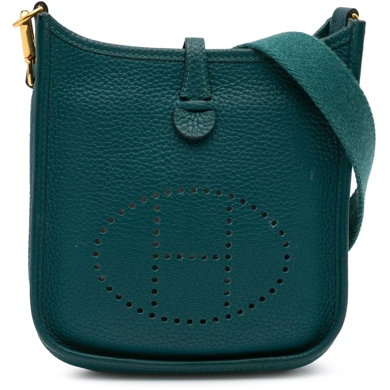 Hermès Schultertasche Clemence Evelyne III TPM blau