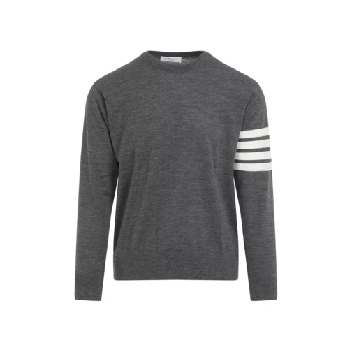 Thom Browne Medium Gray Wool 4-Bar Pullover Grey 