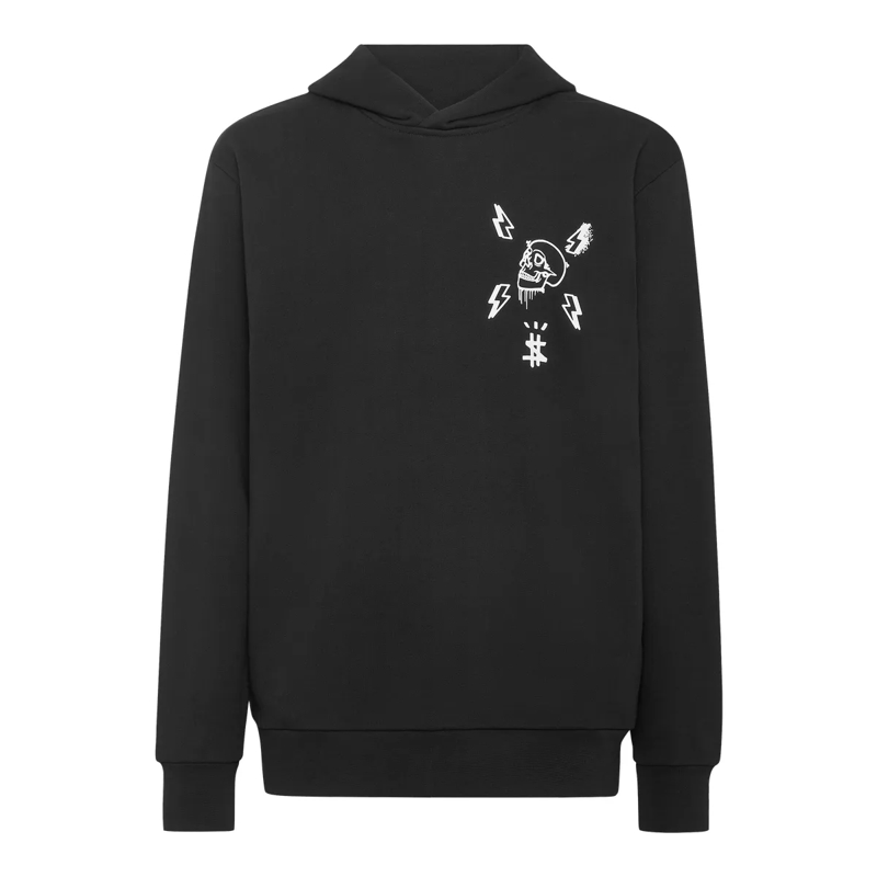 Philipp Plein Top Hoodie Hexagon schwarz
